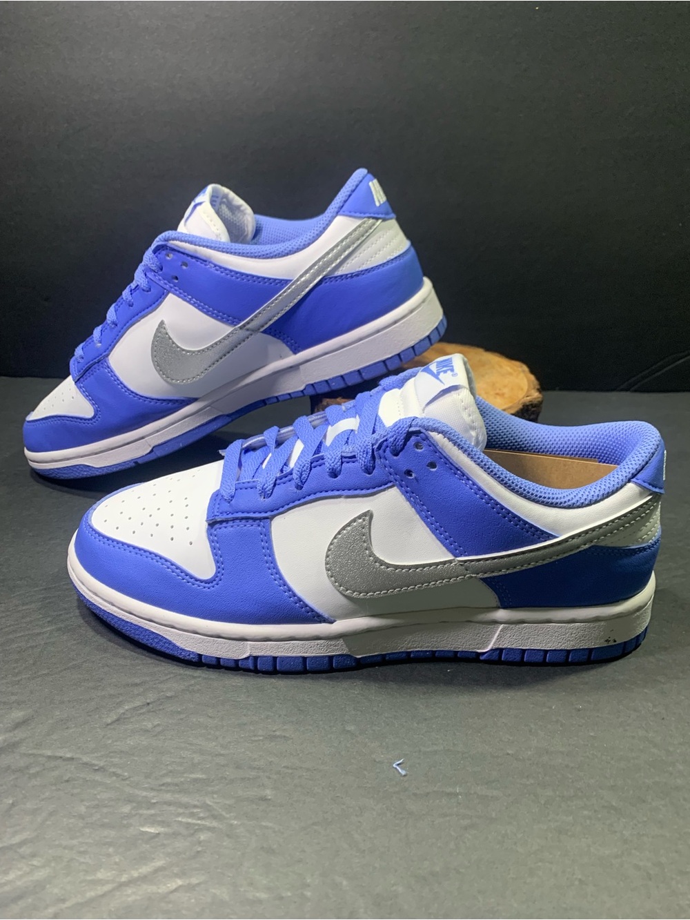 Nike Dunk Low Women’s Next Nature Royal & Silver Sneakers Shoe Size- 9
